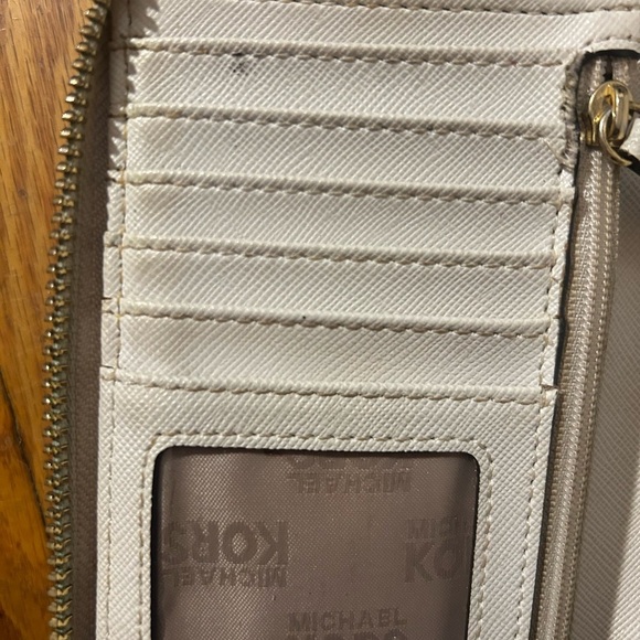 Michael Kors Cream Monogram Wallet with Gold Accents - Picture 8 of 11